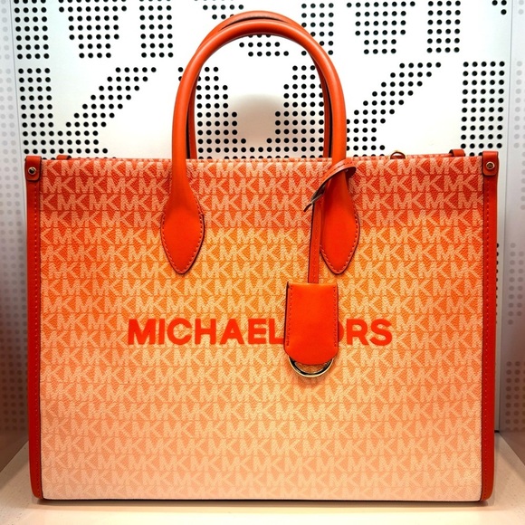 Michael Kors Medium Mirella Tote Bag Red Clay - Picture 3 of 9